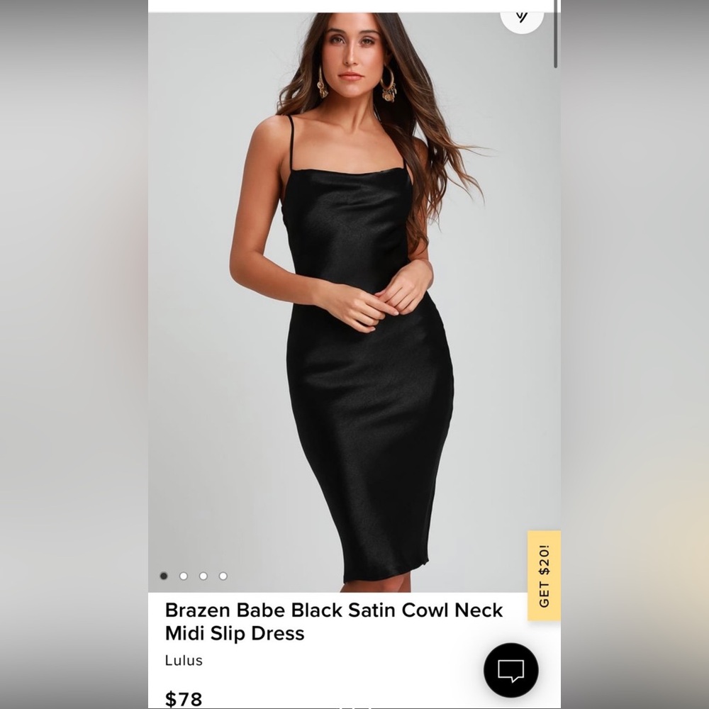 Lulus Black Satin Midi Dress